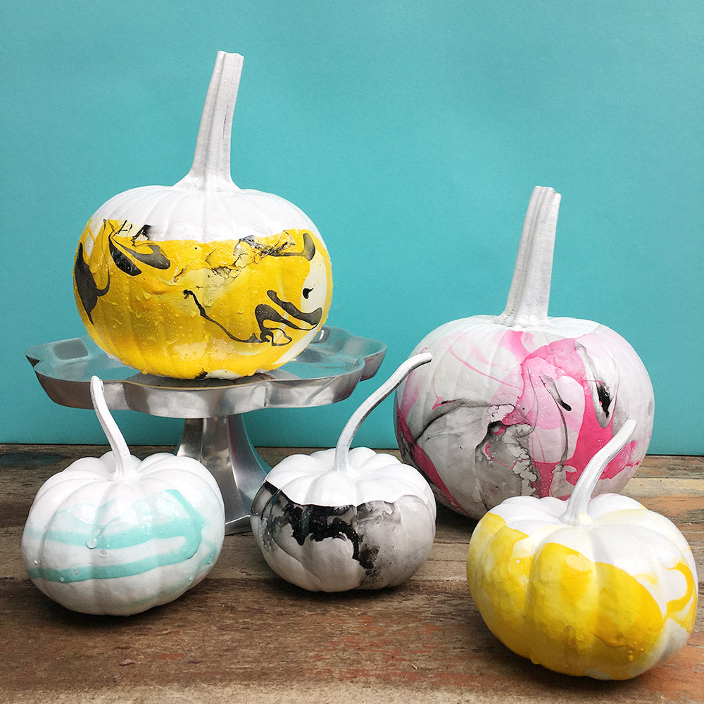 DIY: Nail Polish Marbled Pumpkins
