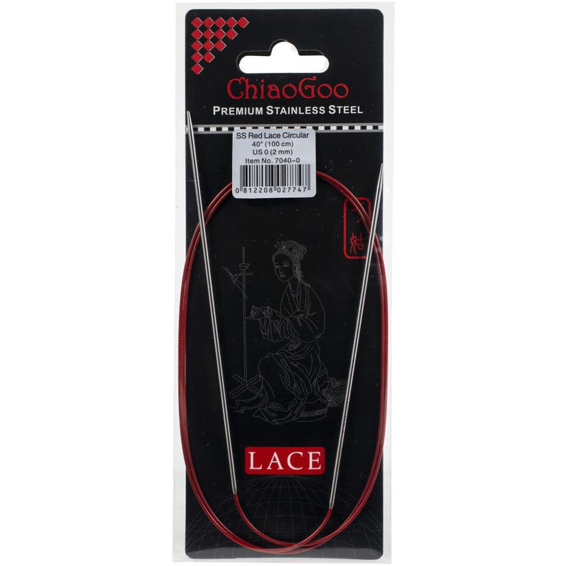 ChiaoGoo Red Lace 40" Circular Knitting Needles Tools Brooklyn Craft Company US Size 0