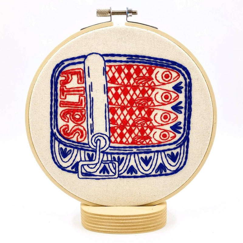 Canned Sardines Embroidery Kit Kit Hook, Line & Tinker