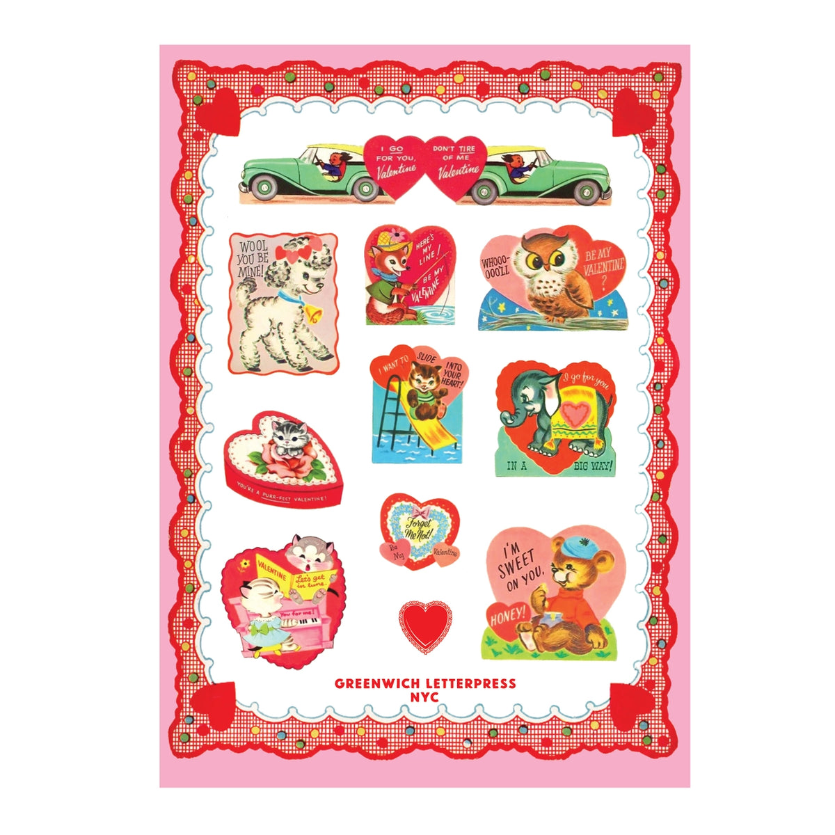 Retro Valentines Sticker Sheet