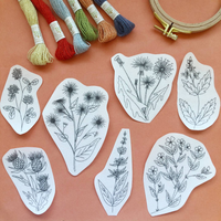 Peel Stick & Stitch: Unconventional Flowers Embroidery Patterns