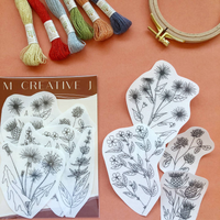 Peel Stick & Stitch: Unconventional Flowers Embroidery Patterns