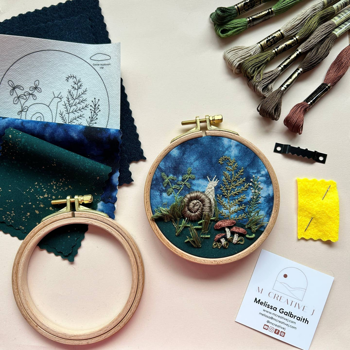 3D Woodland Snail Advanced Embroidery Kit