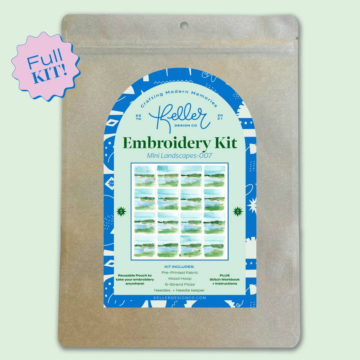 Mini Watercolor Landscapes Embroidery Kit