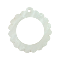 White scalloped keychain