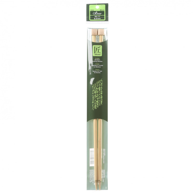 14" Single Pointed Knitting Needles Clover #11