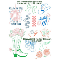 Stick It Stitch It: Disco Cowgirl Water-Soluble Embroidery Patterns