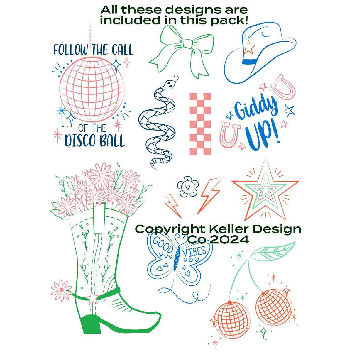 Stick It Stitch It: Disco Cowgirl Water-Soluble Embroidery Patterns