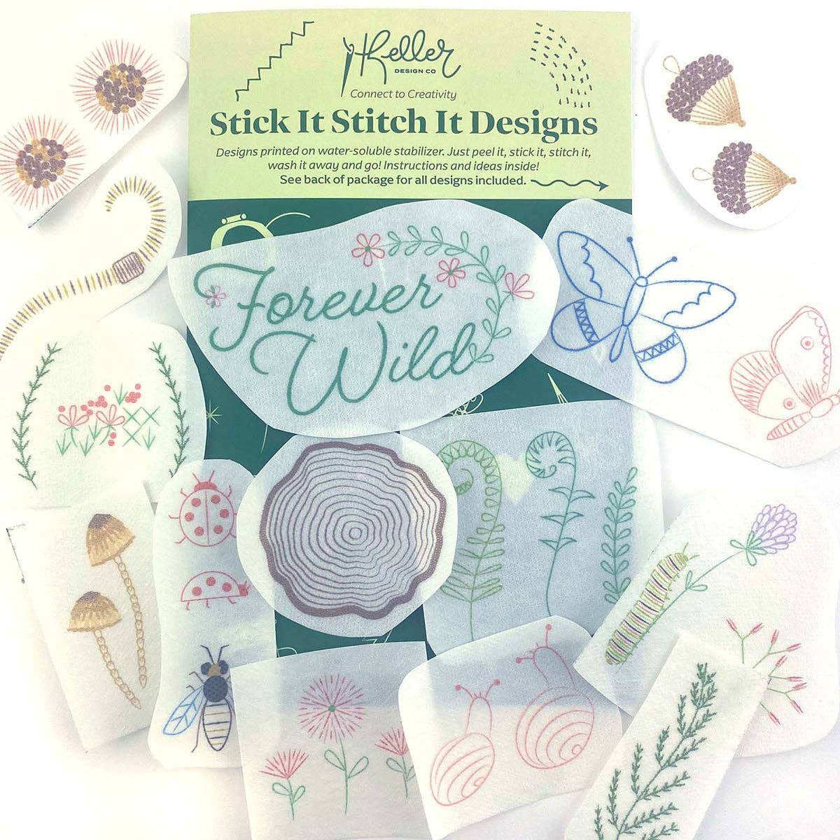 Stick It Stitch It: Forever Wild Water-Soluble Embroidery Patterns