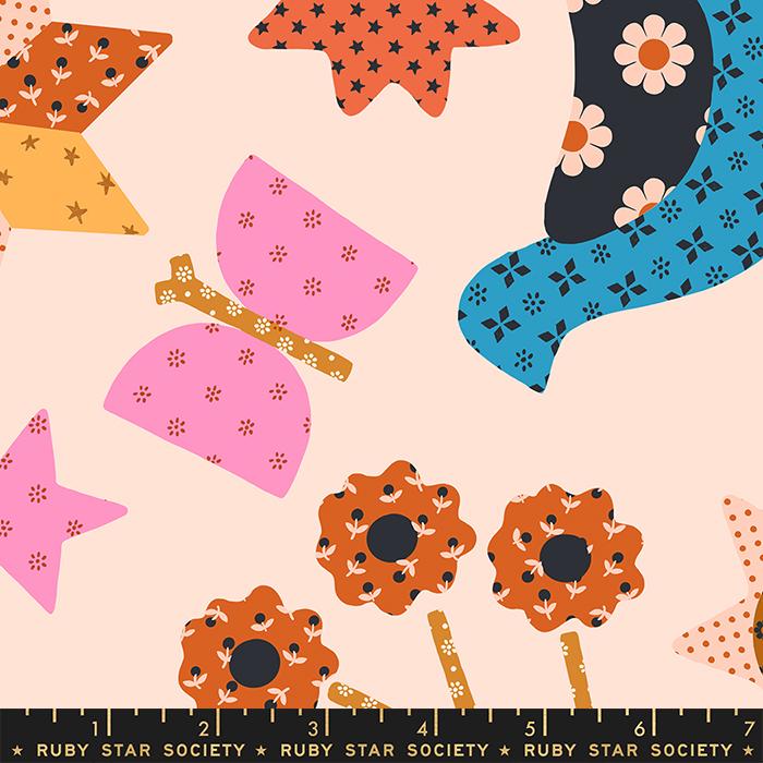 Meadow Star Applique Menagerie by Ruby Star Society in Peach Fabric Ruby Star Society