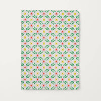 Floral patterned notebook on a white background