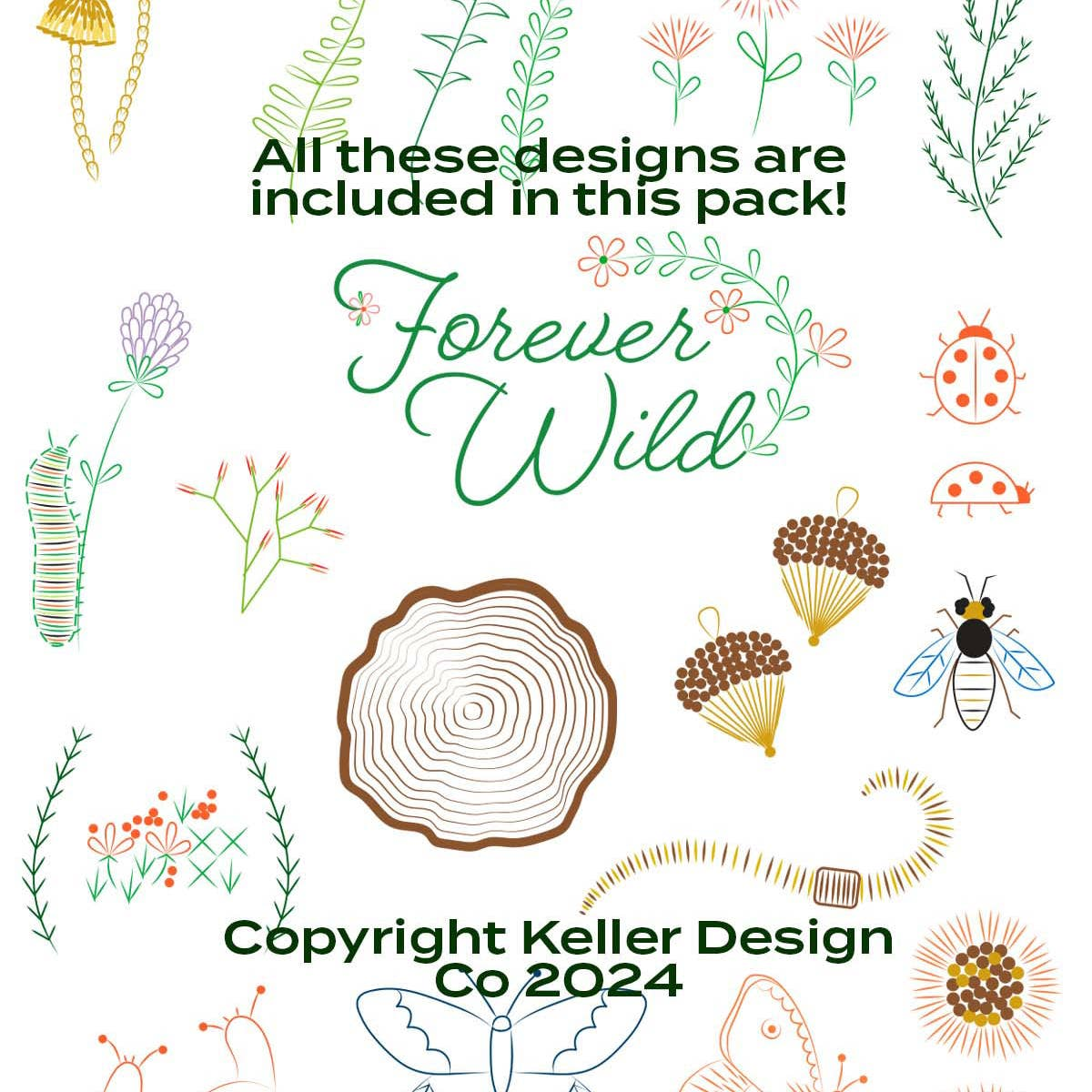 Stick It Stitch It: Forever Wild Water-Soluble Embroidery Patterns