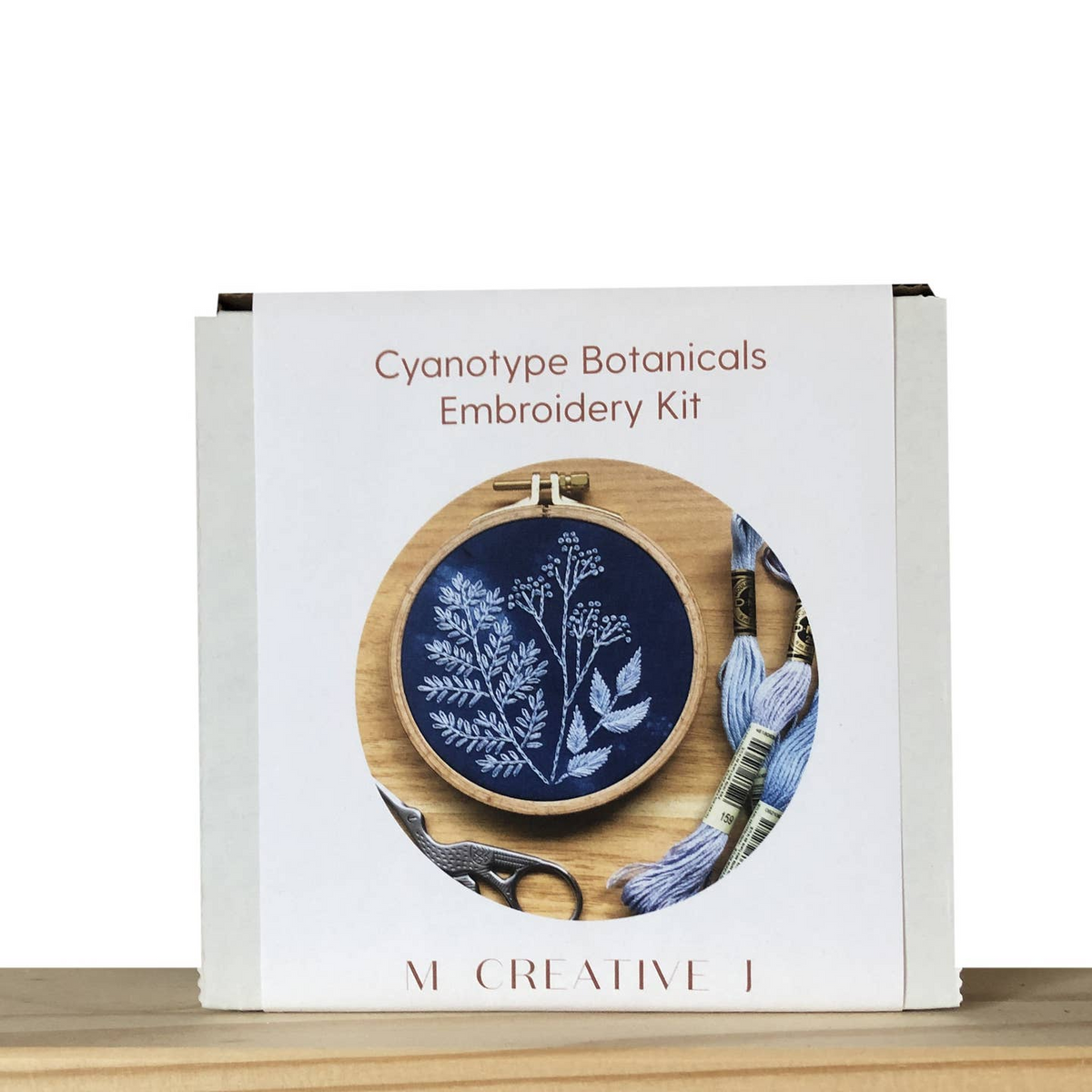 Cyanotype Botanical Beginner Embroidery Kit