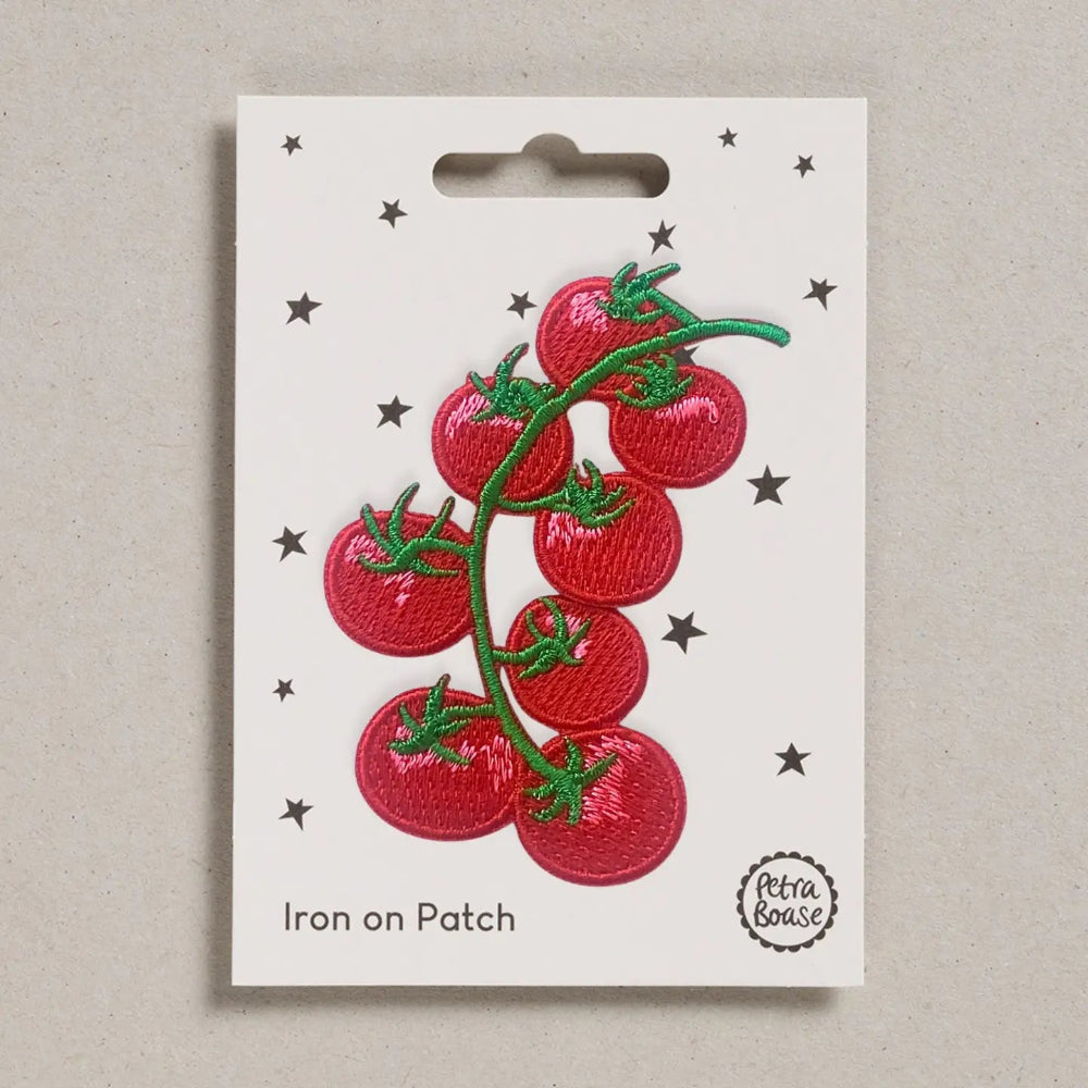 tomato vine iron on patch on white background