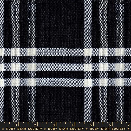Black and white plaid fabric pattern with Ruby Star Society label at the bottom.