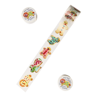 Set of colorful cookie-shaped washi tape on a white background