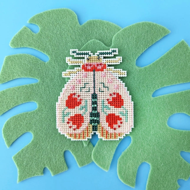 Blooming Bugs Moth Cross Stitch Kit Kit Benzie Design