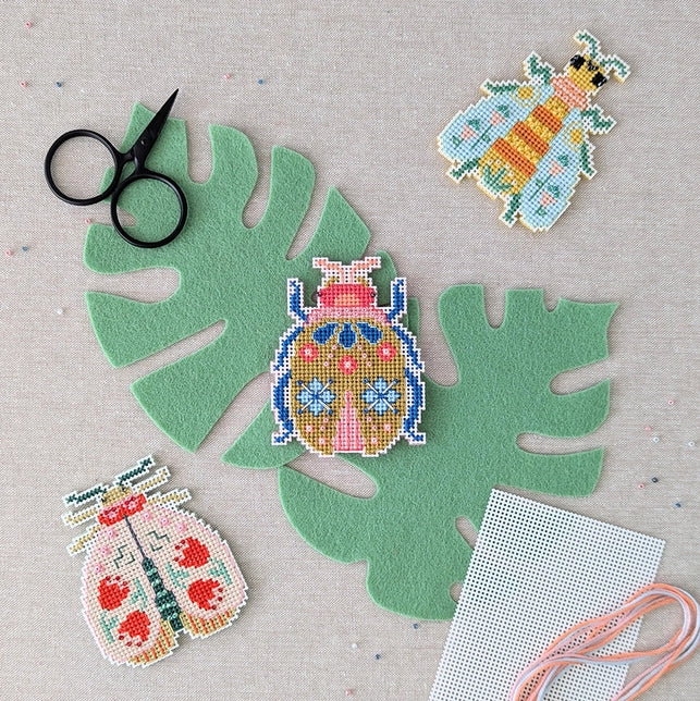 Blooming Bugs Moth Cross Stitch Kit Kit Benzie Design