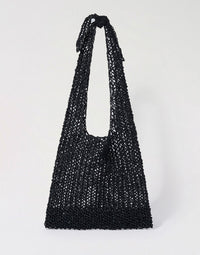 Glory bag in coal black ra ra raffia