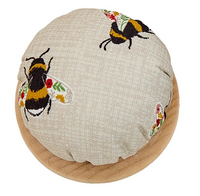 Fabric Pincushions with Wood Base