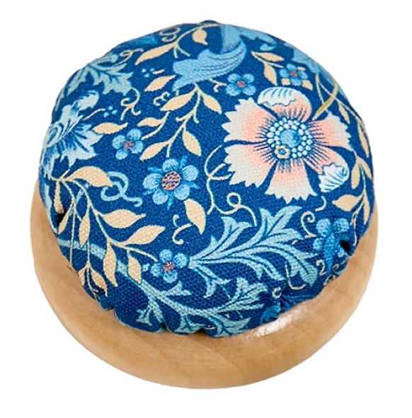 Fabric Pincushions with Wood Base