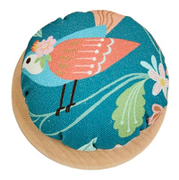 Fabric Pincushions with Wood Base
