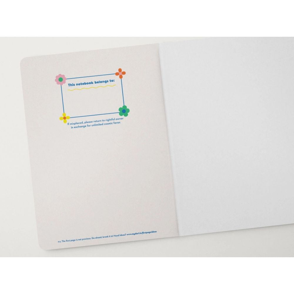 Retro Floral Softcover Blank Notebook - Folk Fleurs