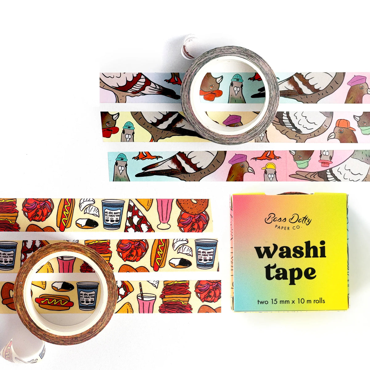 NYC Food & Pigeons Washi Tape Boxset