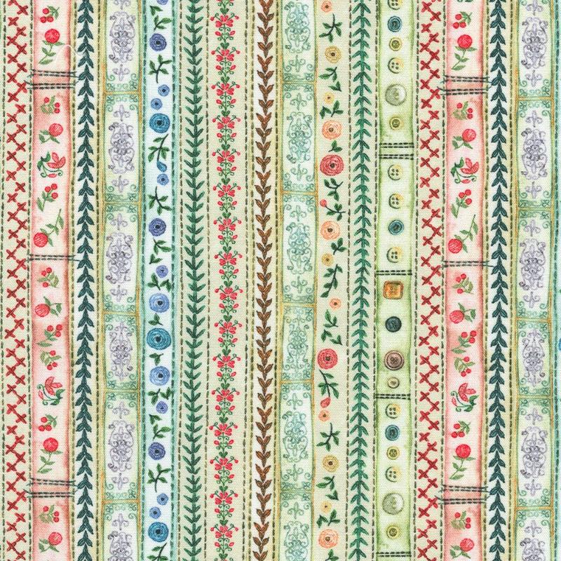 Make it Sew Ribbons by Robert Kaufman in Cream Fabric Robert Kaufman