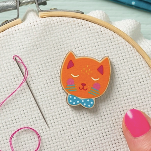 Cat Magnetic Needle Minder Needlework Hawthorn Handmade