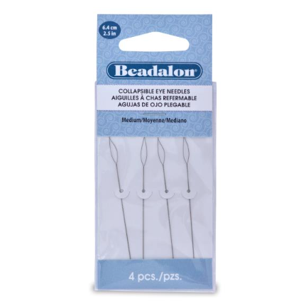 Beadalon collapsible eye needles in packaging on a white background