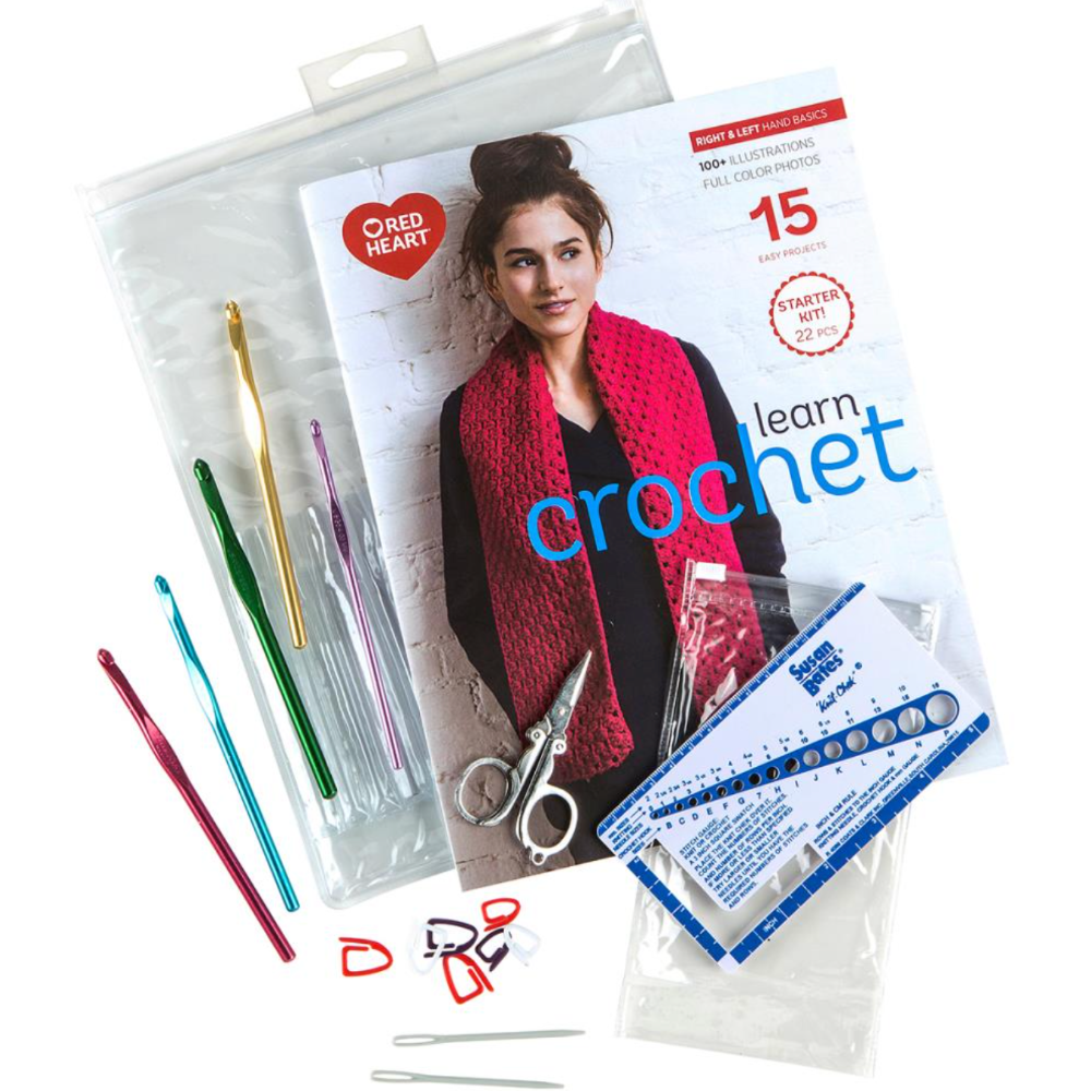 Learn to Crochet Kit Notions Red Heart