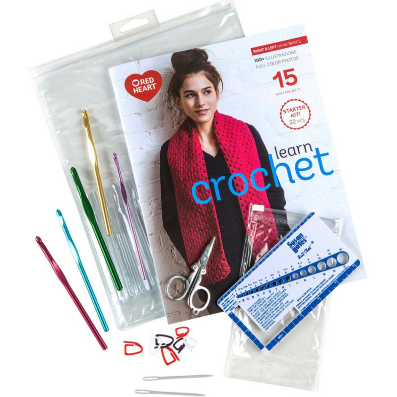 Learn to Crochet Kit Notions Red Heart