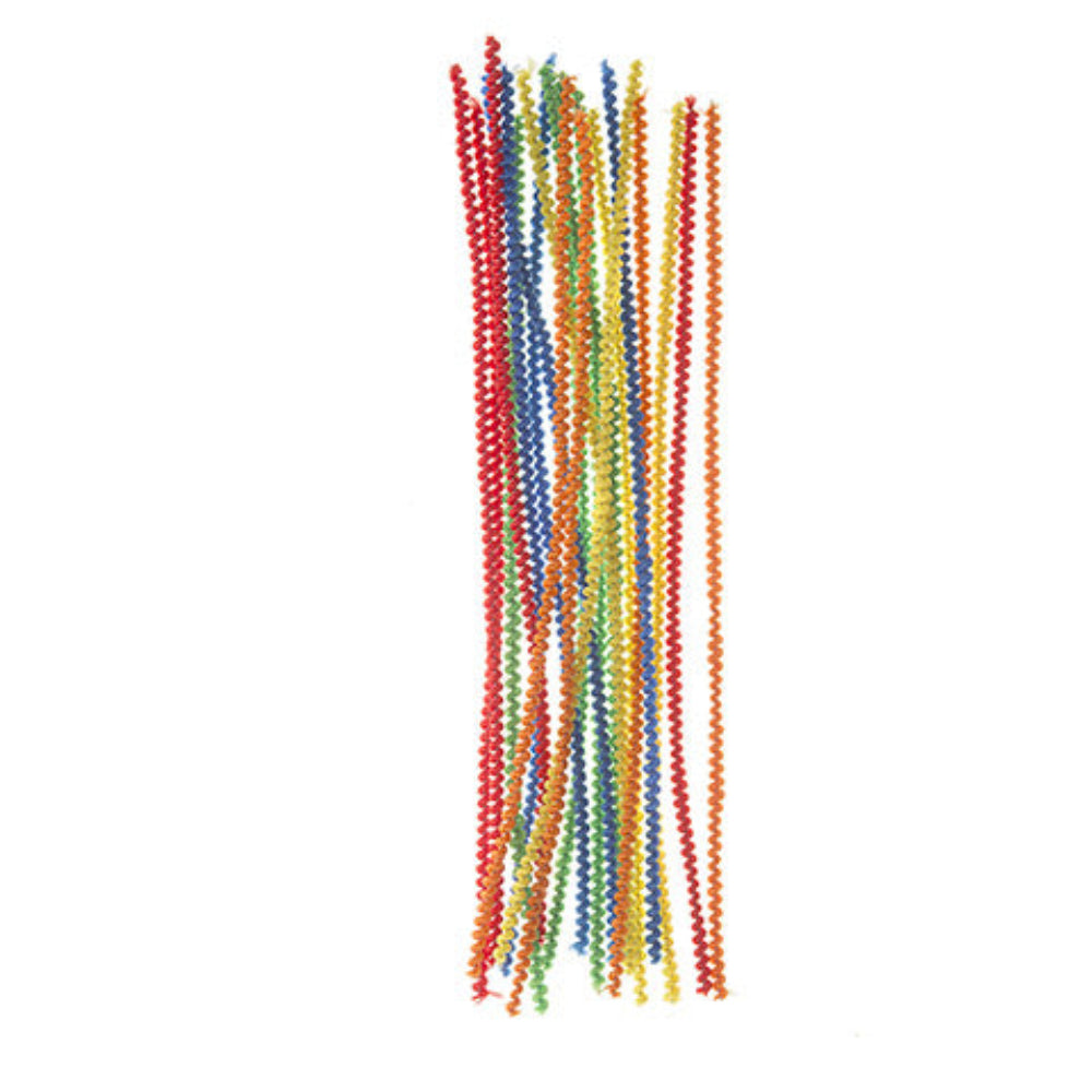 twisted chenille stems in primary colors
