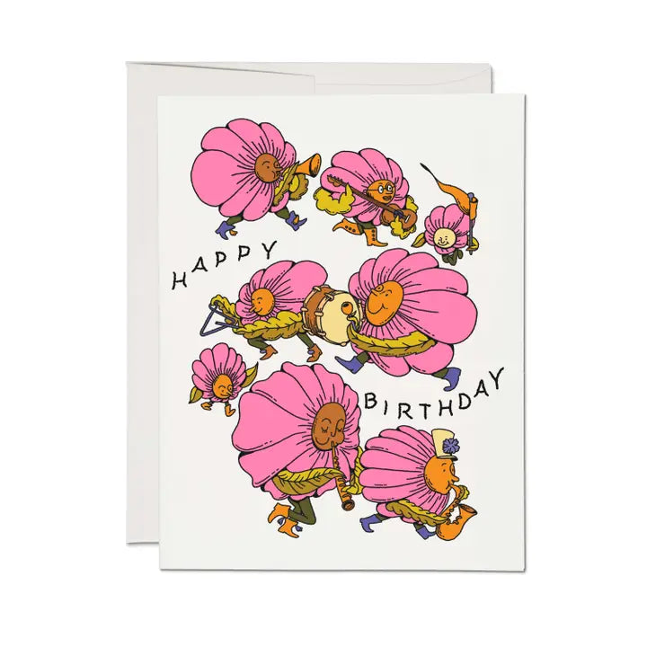 Happy Birthday flower band card