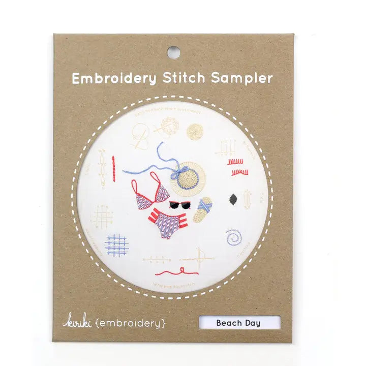Embroidery Stitch Sampler Kit - Beach Day Kit Kiriki Press