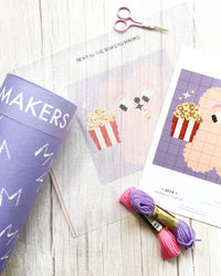 Bear with Popcorn Needlepoint Kit