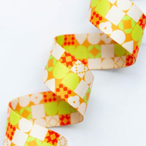 Colorful patterned webbing on a white background
