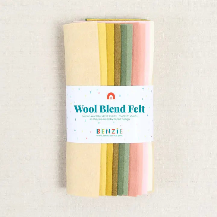 Collection of felt sheets in boho color scheme