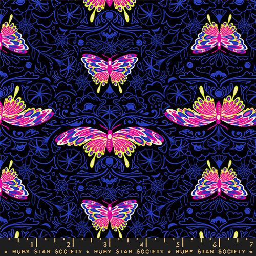Morning Moth Glow Garden by Ruby Star Society in Black
