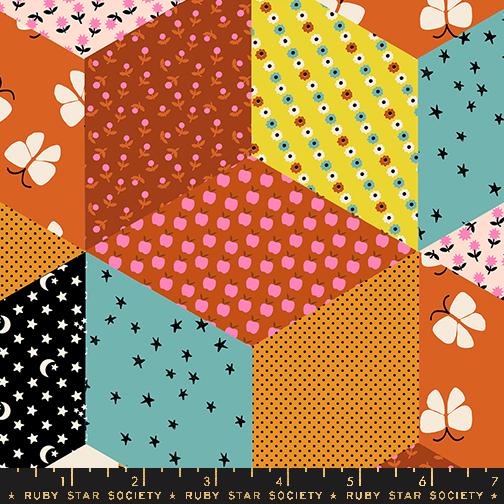 Multicolor pattern block fabric