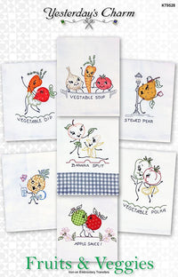Fruits and veggies embroidery patterns