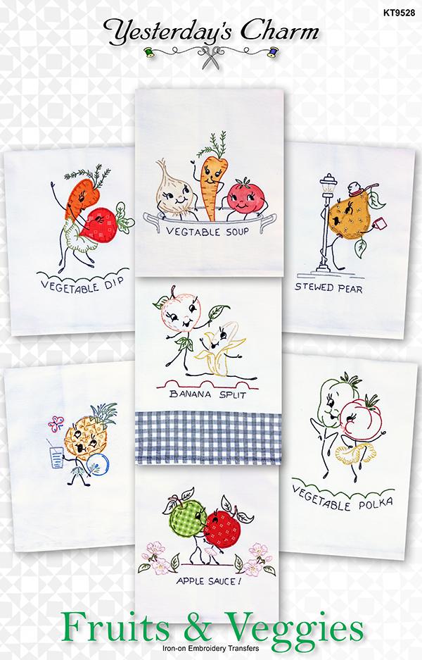 Fruits and veggies embroidery patterns