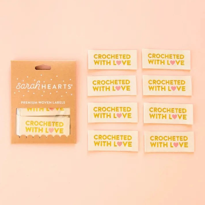 Crocheted with Love Label Sarah Hearts