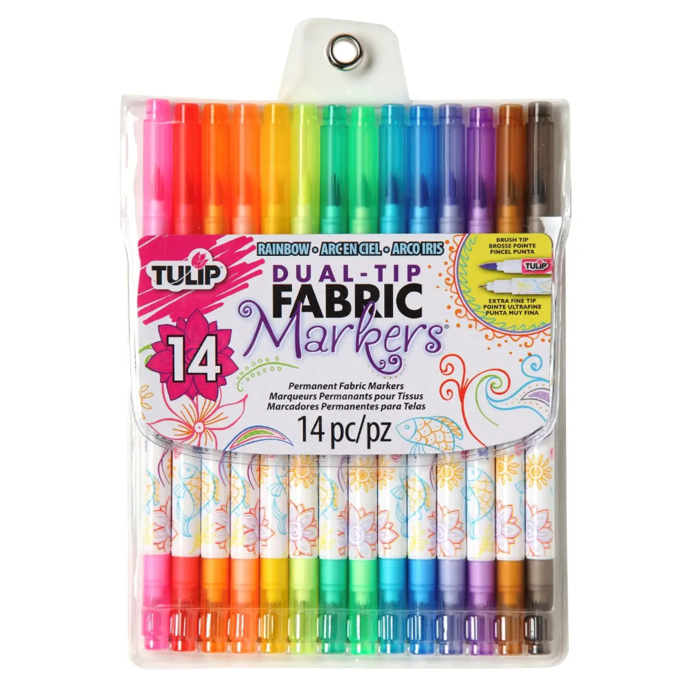 Rainbow Fabric Dual Tip Markers-14 pack