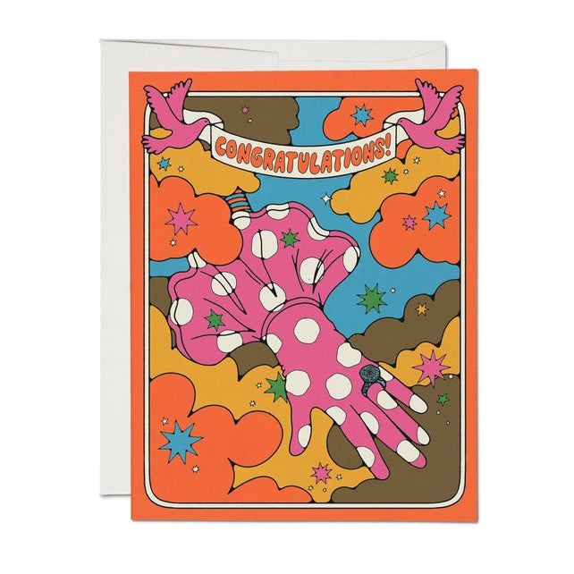 Congrats Engagement Ring Card Greeting Cards Red Cap Cards