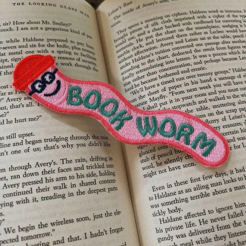 pink nerdy bookwork bookmark