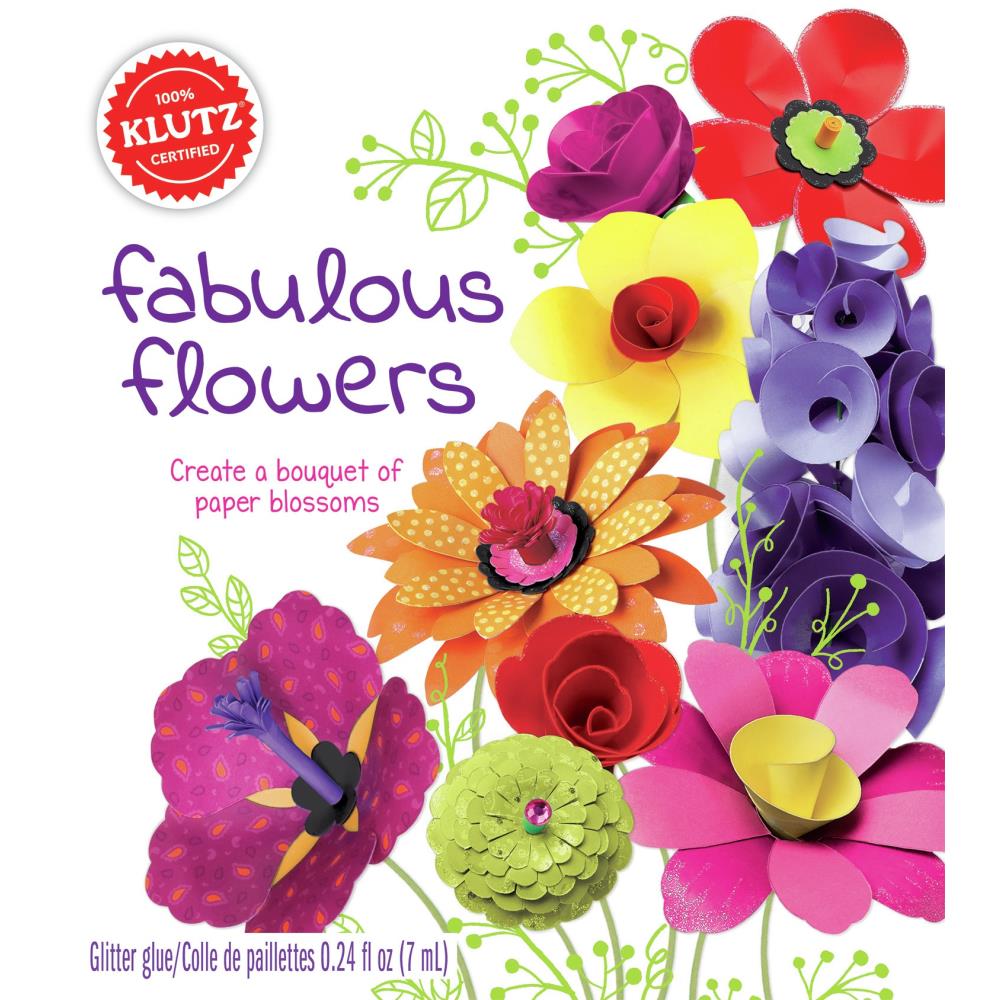 Various red, yellow, purple and pink flowers with the title Fabulous Flowers on a white background. 
