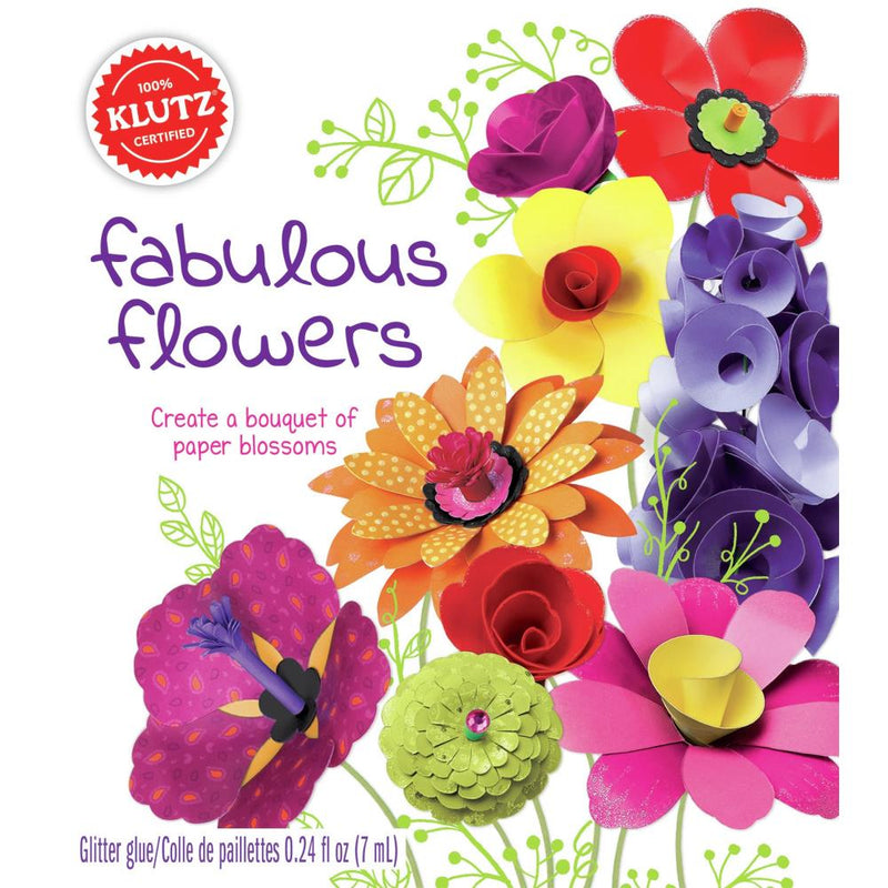 Various red, yellow, purple and pink flowers with the title Fabulous Flowers on a white background. 