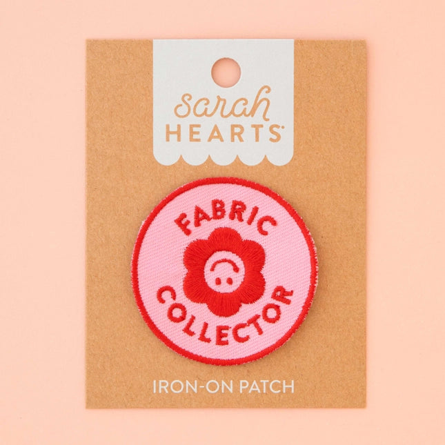 Pink and red fabric collector patch